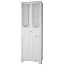 Шкаф Dreja ANTIA, 60 см, 4 дверцы, 1 ящик, 2 стеклянные полки, белый, 99.0442 - фото, отзывы, цена